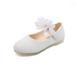 Flat Shoes Girls Children Wedding Princess School Shoe Kids Summer Rhinestone Flower Student Sandals Fashion Flats 2022 G26