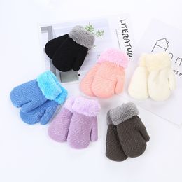 Baby Boys Girls Winter Knitted Gloves Warm Soft Rope Full Finger Mittens Gloves for Newborn Toddler Kids Accessories 0-3 Years