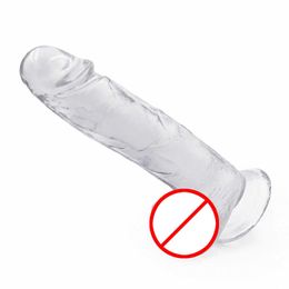Dildos dongs Transparent Color Penis for Adult Sexual Products Simulation Crystal Sucker Jelly Dildo 221006