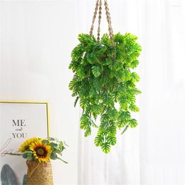 Decorative Flowers 76cm Artificial Green Plants Hanging Vine Ivy Leaves Party Decor Wedding Home Wall Greenery JungleTurtle Leaf Plant