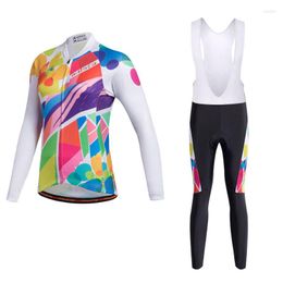 Racing Sets Autumn Women's Cycling Jersey Set 2022 Mtb Bike Dress Sport Suit Bicycle Clothes Maillot Wear Triathlon Clothing Uniform Bib