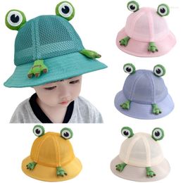 Berets Frog Eye Panama Summer Children Hat Mesh Baby Bucket Toddler Kids Bonnet Fisherman Cap For Boy Girl