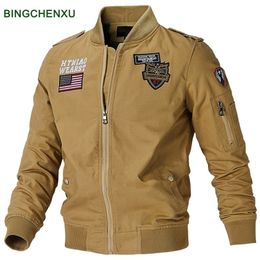 Mens Jackets Bomber Pilot Winter Parkas Army Military Motorcycle Cargo Outerwear Air Force Tactical Coat Man 220930