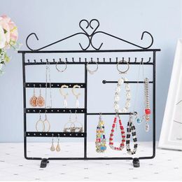 Jewelry Pouches European-style Wrought Iron Display Stand 30-hole Window Type Earrings Necklace Hanger