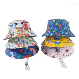 Berets Children Fisherman Hat Panama Summer Baby Girl Cotton Boys Sun Outdoor Bucket Toddler Kids Cap