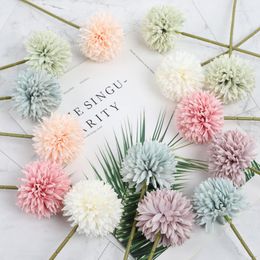 Decorative Flowers 6Pcs Bunch Artificial Flower Bouquet Silk Dandelion Ball Fake DIY Home Widding Decoration Valentines Day Gifts