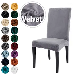 Chair Covers Velvet Fabric Super Soft Cover Luxurious Office Seat Cases Tretch Fleece For Dining Room El1/2/4/6 Pieces
