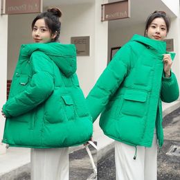 Mulheres para baixo acolchoadas mulheres com capuz parkas grosso casaco de algodão quente jaqueta de inverno feminino outwear 220930