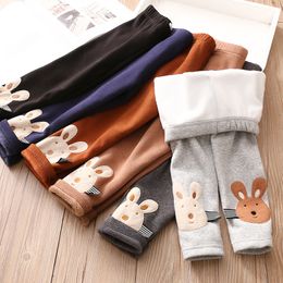 Leggings Tights Winter Warm 2 3 4 5 6 8 10 Years Children Cute Colour Cartoon Patchwork Plus Velvet Thickening For Kids Baby Girls 221006