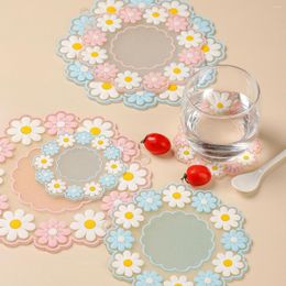 Table Mats Round Heat Resistant Silicone Mat Drink Cup Coasters Non-slip Pot Holder Placemat Kitchen Accessories Onderzetters