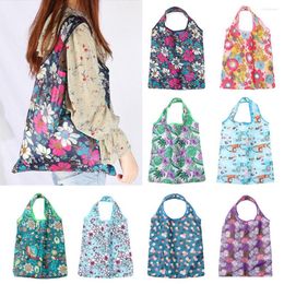 Storage Bags 1PC Eco-Friendly Foldable Shopping Recyclable Groceries Tote Reusable Polyester Bag Household Organisation