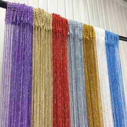 Curtain 30 Fringe String Shiny Tassel Flash Silver Line Window Panel Room Divider Screen Door Hanging