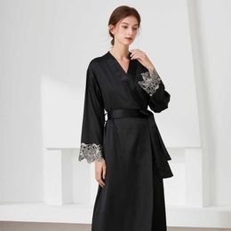 Women's Sleepwear 3XL House Robe for Women Silk Long Robe Nightgown Sets Negligee Sleepwear Satin Bathrobe Nightwear Bridesmaid Dressing Gown T221006