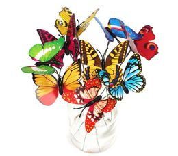 Butterflies Garden Yard Planter Garden Decorations Colorful Whimsical Butterfly Stakes Decoracion Outdoor Decor Flower Pots Decoration SN4941