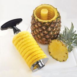 Herramientas de frutas de acero inoxidable pi￱a peeler cortadora cortadora cortadora c￡scara de c￡scara herramienta para verduras de color espiralizador de cocina wll1457
