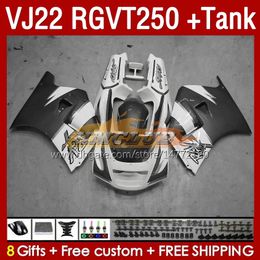&Tank Fairings For SUZUKI RGVT250 RGV-250 SAPC white grey blk VJ22 160No.006 RGV250 VJ 22 RGVT-250 90 91 92 93 94 95 96 RGVT RGV 250 CC 1990 1991 1992 1993 1994 1995 1996 Fairing