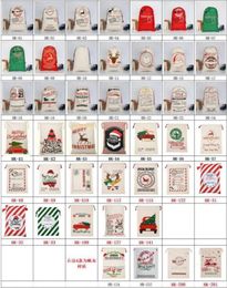 Christmas Gift Bag Pure Cotton Canvas Drawstring Sack Bags With Xmas Santa Design RRB16037