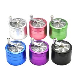 smoke accessory 4Piece Herb Tobacco Spice Herbal Grinder 63MM Crusher Hand Crank Muller Mill Pollinator Smoking Pipe Accessories