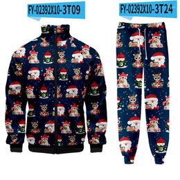 Men's Tracksuits Men's Anime Christmas Year Gift Holiday Winter Male Jacket Oversized Sportswear Suit Trousers Fleece 4XL