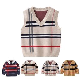 Pullover Children Clothes Winter Warm Top 28Y Boy Long Sleeve Sweater Knitted Gentleman Kids Spring Autumn Cardigan Baby Sweater Vest 221006