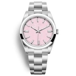 Quality Mens Watches Women Red Pink 2813 Automatic Mechanical Movement 41MM Stainless Steel Sport Wristwatch Fashion Casual Watch Party Gifts Montre De Luxe