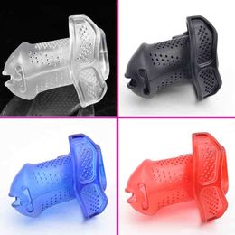 Nxy Chastity Devices Breathable Design Long Size Male Device Cock Cage Lock/belt Penis Ring Adult Game Sex Toy A374 220829