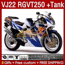 &Tank blue factory Fairings For SUZUKI RGV250 VJ 22 RGVT250 RGV-250 SAPC VJ22 90 91 92 93 94 95 96 160No.51 RGVT RGV 250 CC RGVT-250 1990 1991 1992 1993 1994 1995 1996 Fairing