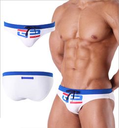 Men's Swimwear Patchwork Briefs Sexy Swimsuit Beach Fato De Banho Gay Men Brave Person Arena Fashion White Board Short mayo J220913