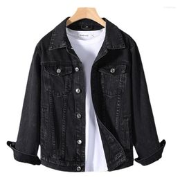 Men's Jackets Men's Spring Autumn Denim Jacket Men Black Water Wash All-match Street Harajuku Student Cowboy Male Clothing