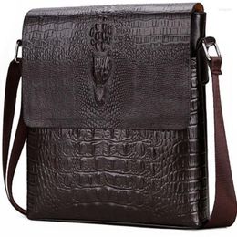 Briefcases Men Briefcase Bag Crocodile Messenger Bags For Crossbody Shoulder Alligator Male Ipad Tablet PC Handbag Mens