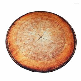 Carpets Tree Rings Round Carpet For Living Room 3D Dry Wood Parlour Kids Bedroom Chair Rugs Bathroom Non-slip Mat Alfombra Tapetes