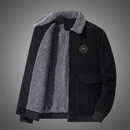 Men's Jackets Corduroy Coat Solid Colour Cashmere Lamb Winter Leisure Cotton-padded Clothes Japanese Streetwear Men Jacket 220930