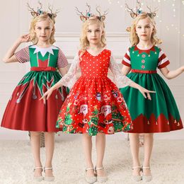 Girl Dresses Christmas Party Dress For Girls Cute Santa Claus Snowman Princess Kids Carnival Costume Children Clothing 4 6 8 10 Yrs