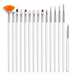 15pcs Nail Art Brushes Polish Painting Cosmetic DIY Draw Pen Tips Set Tools Pro NailArt Liner Designer Paint Brush Kit