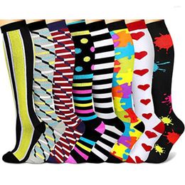 Men's Socks Compression For Women & Men Circulation 8 Pairs 15-20 MmHg Is Support Athletic Running Cycling