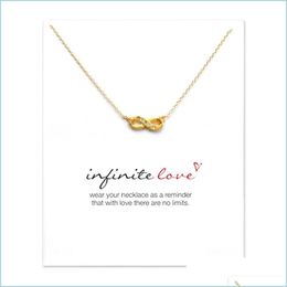 Pendant Necklaces Choker Necklaces With Card Gold Sier Eight Pendant Necklace For Fashion Women Jewellery Infinite Love Drop Mjfashion Dhy2R