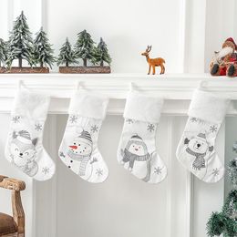 New Christmas decoration supplies Christmas big socks Christmas-tree pendant children's gift candy bag scene dress up RRB16020