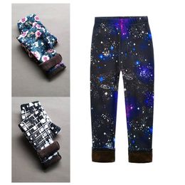 Leggings Tights Children s Clothes Girl Pants Autumn Winter Fleece Keep Warm For Girls Vintage Floral Trousers 2 11 Year 221006