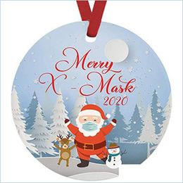 Decoraciones navide￱as Santa Claus Decoraci￳n de mu￱ecos de nieve Pendientes Decoraci￳n de ￡rboles de Navidad adornos en cuarentena dibujos animados de Navidad PA SOIF DH6ur