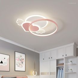 Chandeliers Led Ceiling Chandelier Lamp For Children's Room Baby Bedroom Study Decoration Pink Blue Surface Mount Modern Light Fixtures