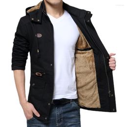 Men's Jackets Men's Fashion Hooded Coat Men Mens And Coats Male Windbreaker Streetwear Man Clothes Winter Safari Work Wool