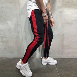 Men's Pants 2020 Autumn New Hip Hop Sweatpants Track Fitness Joggers Male Side Stripe High Street Long Trousers pencil G220929