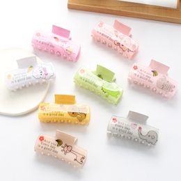 Hair Clips & Barrettes Ins Hot Selling 8.2CM Cute Colour Cartoon Pattern Hair Clip Claw Fashion Medium Acrylic Shark Clip For Woman Girls