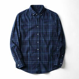 Men's Casual Shirts 2022 New Men Flannel Plaid Shirt Cotton Spring Autumn Casual Long Sleeve Shirts Soft Comfort Slim Fit Button Down Shirt T221006