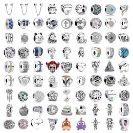 925 Silver Fit Pandora Charm 925 Bracelet women DIY Jewellery Gift Love charms set Pendant DIY Fine Beads Jewellery 1247778