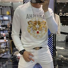 Men's Hoodies 2022 Diamond Sequin Sweater Men's Autumn And Winter Trend Handsome Loose Casual Sports T-shirt Top