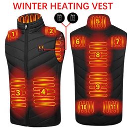 Jackets JYMCW New USB Electric Heated Vest Winter Smart Heating Men Women Thermal Heat Clothing Plus size Hunting Coat P8101C Y2210