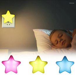 Night Lights Remote Controller Star LED Plug-in Light Sensor Control 3 Lightness Timer Bedside Wall Lamps Baby Sleeping