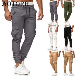 Men's Pants Men Sportswear Joggers Casual Male Trousers Work Track Cargo Sweatpants Slim Fit Man Elastic Breathable G220929