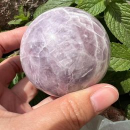 Decorative Figurines Natural Phosphosiderite Quartz Ball Sphere Crystal Rocks Ziyun Mother Mineral Precious Gems Indie Jewelry Collecting